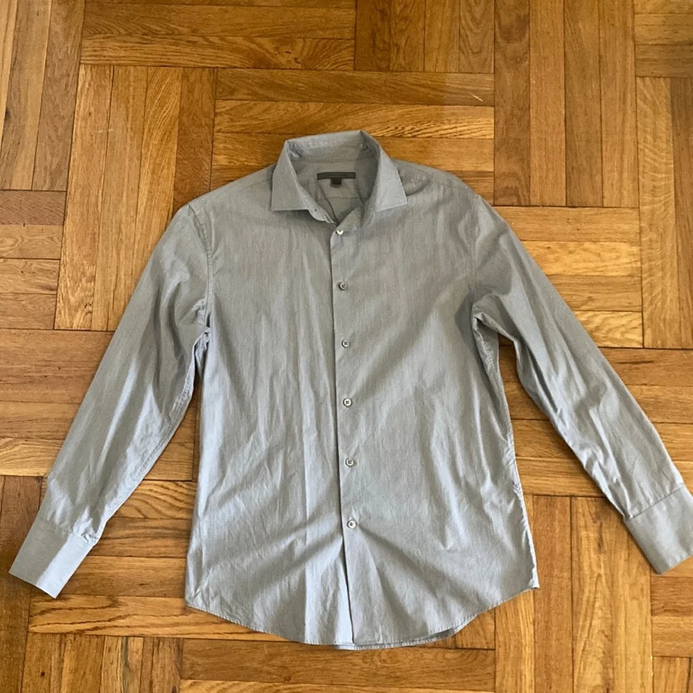 John Varvatos Mens Gray Button Down Shirt - Picture 1 of 4